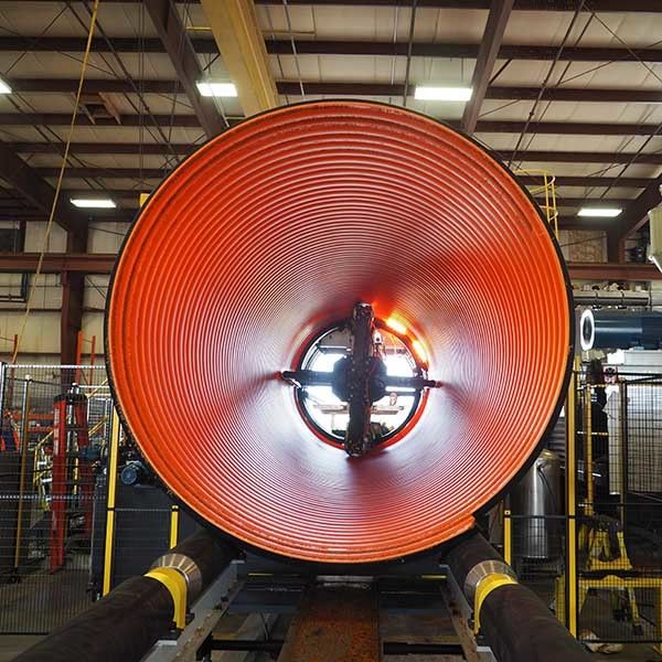 SRPCP acanalados instalan tubos la cadena de producción acero de la alta tiesura de ID3000mm SN8 reforzado